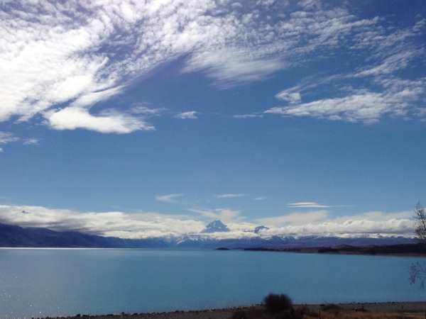 Lake Pukaki with Mt Cook in distance