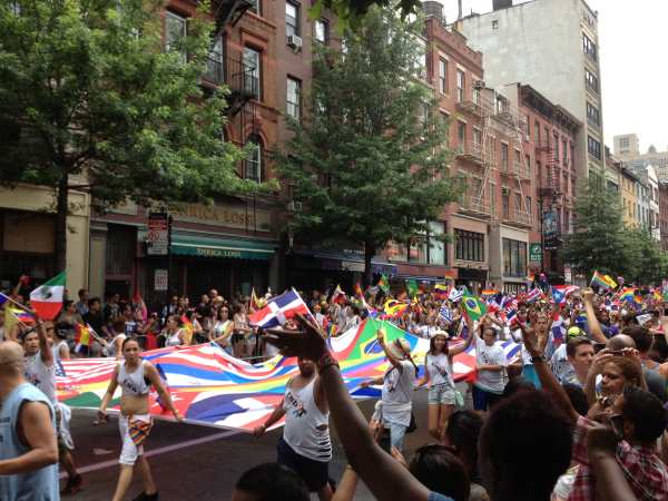 Latino pride marchers